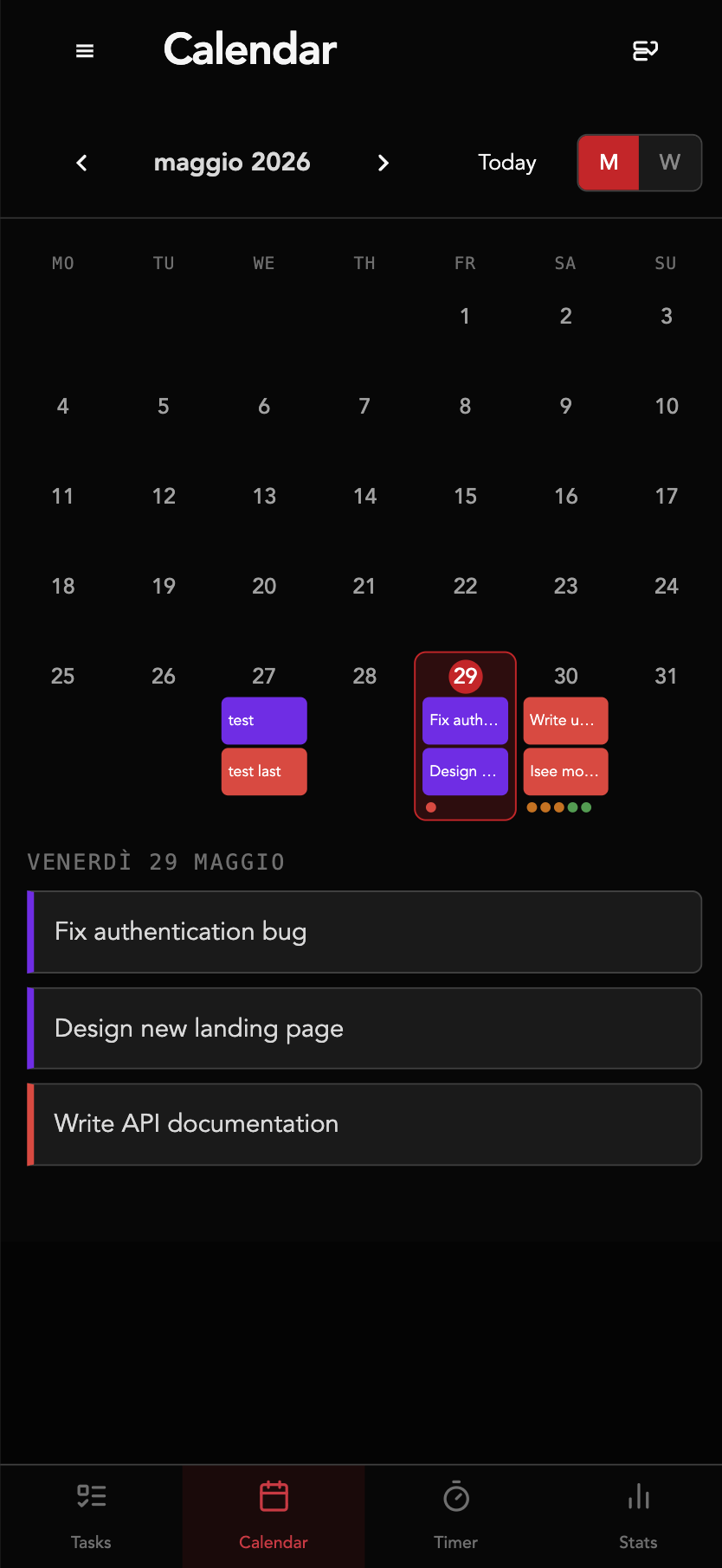 Calendar - Month View